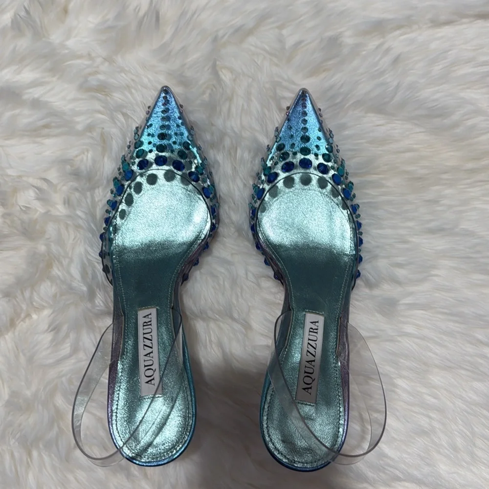 New Aquazzura starburst sling pumps Size 36US